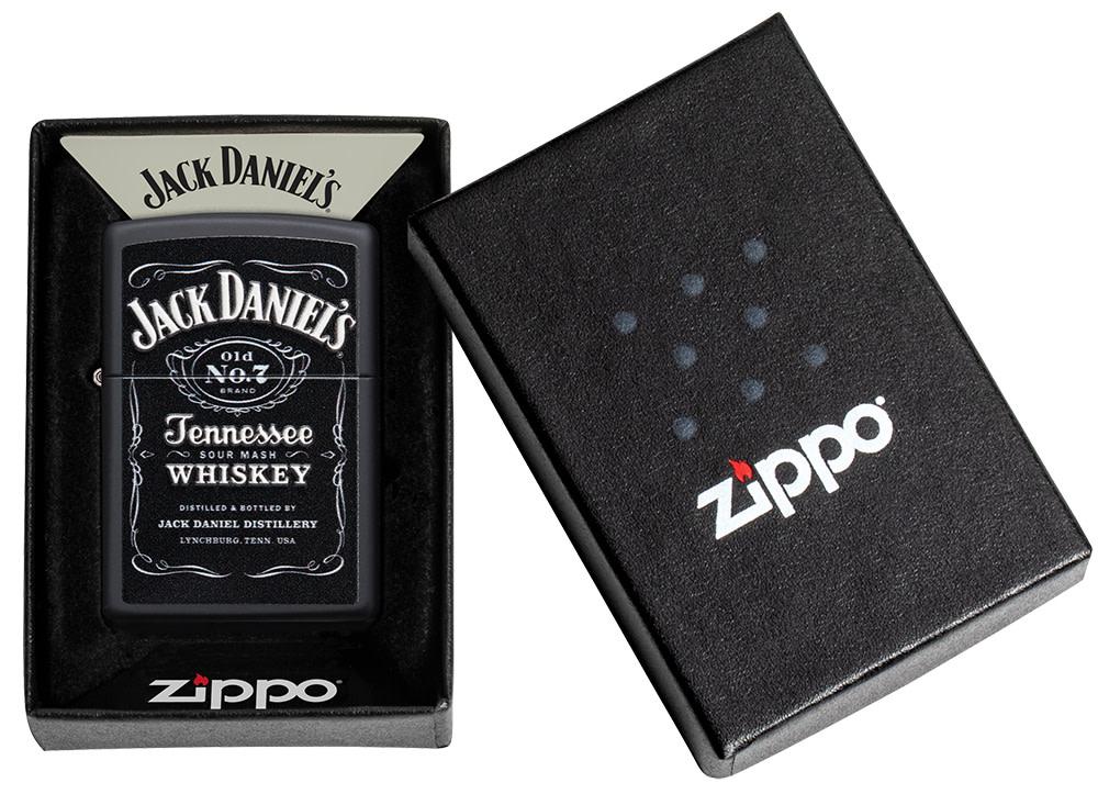 Jack Daniel's?« Texture Print Black Matte Windproof Lighter in its packaging